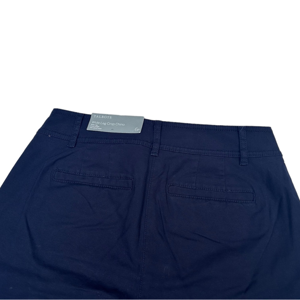 TABLOTS Navy Wide Leg Crop Chino Pants - Picture 6 of 6